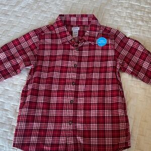 Carter's Classic Red and White Plaid Button Down Shirt